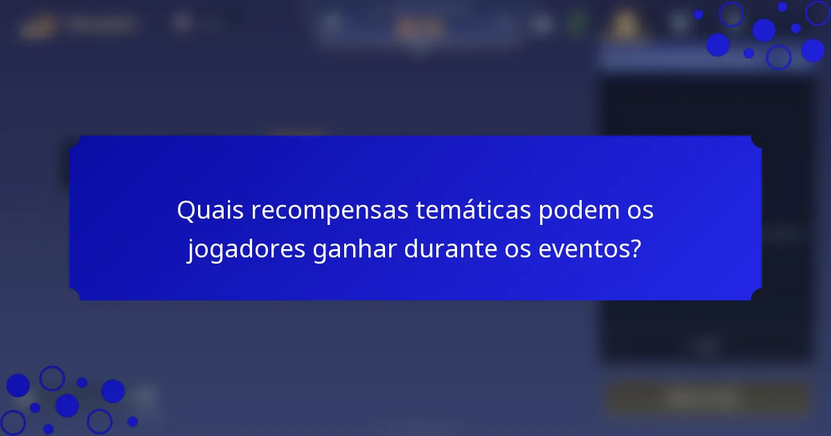 Quais recompensas temáticas podem os jogadores ganhar durante os eventos?